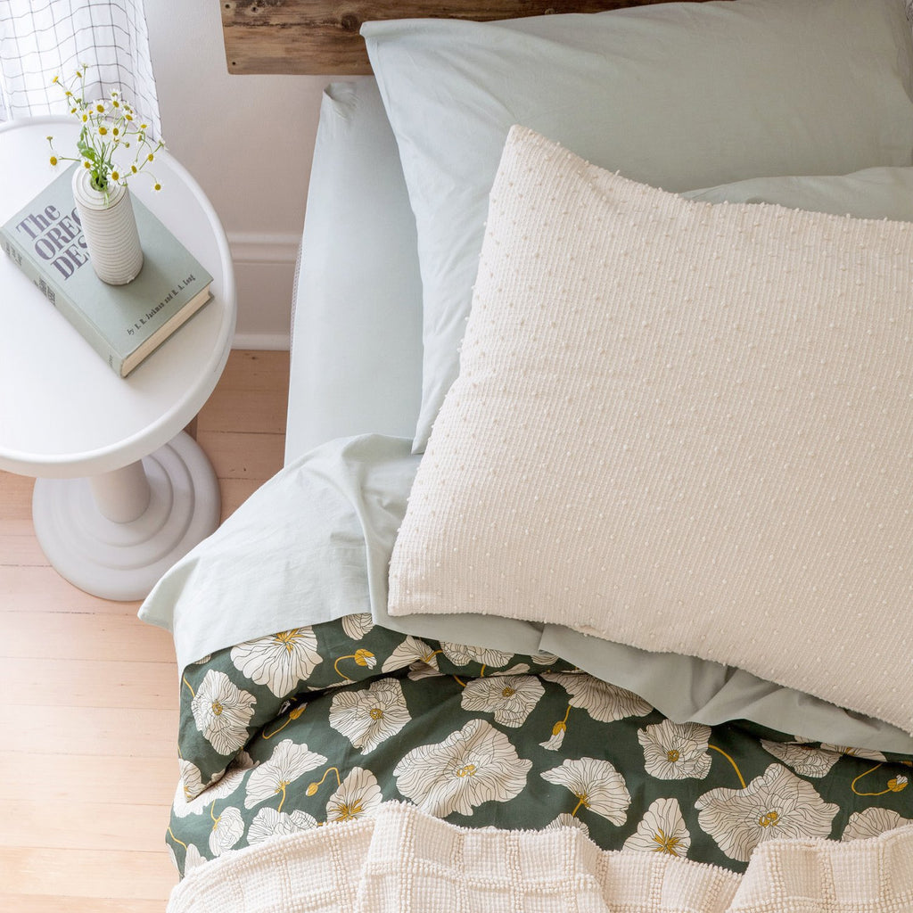 Popcorn Grid Coverlet