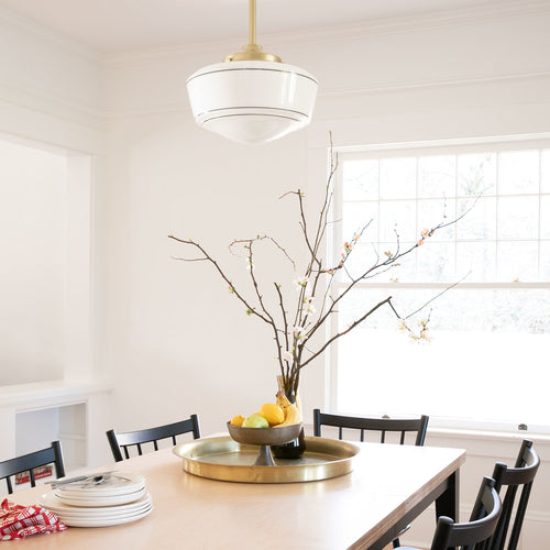 Traditional Schoolhouse Shade - Black Stripe:hover
