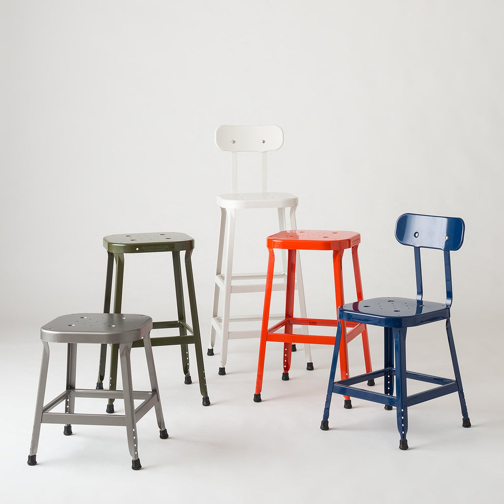 Schoolhouse Utility Stool 18"::Satin Black::Hover