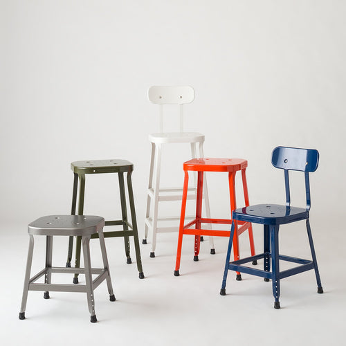 Schoolhouse Utility Stool 18"::Satin Black::Hover