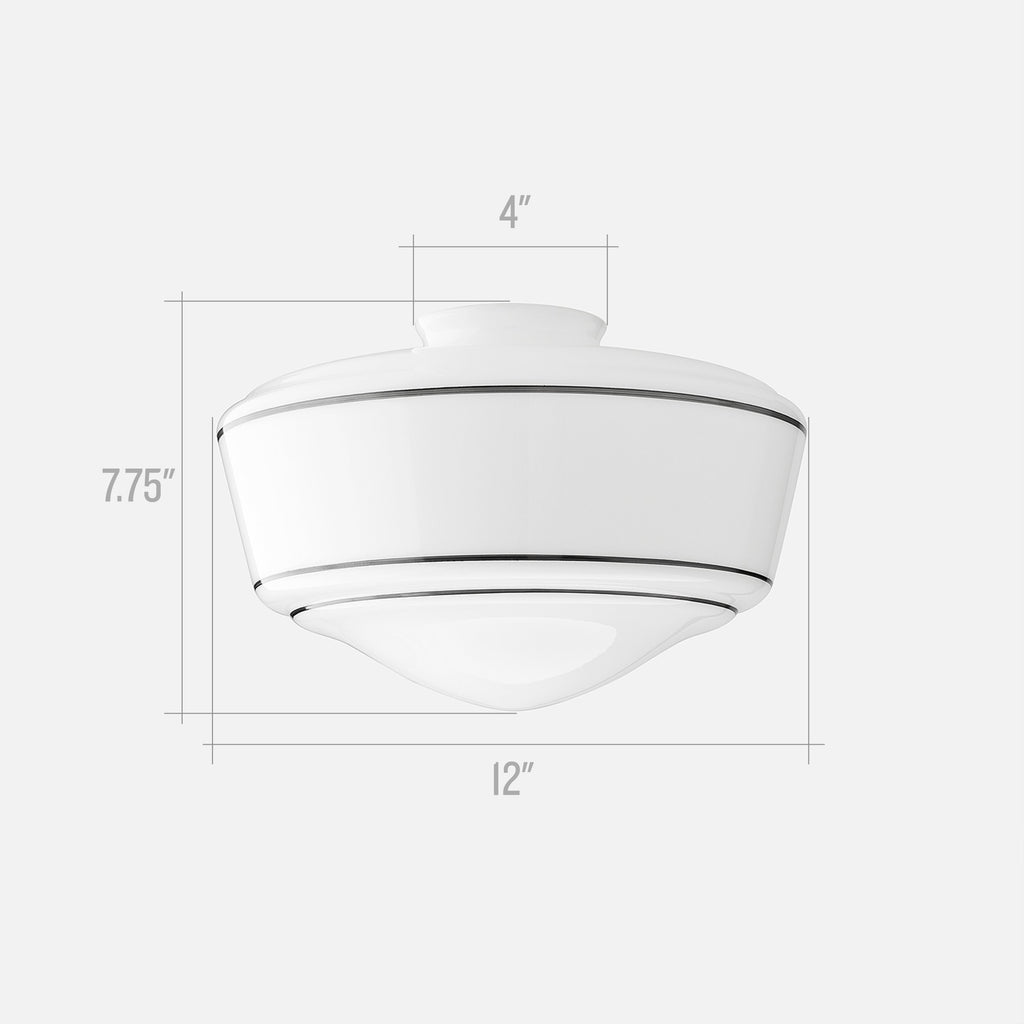 Traditional Schoolhouse Shade - Black Stripe