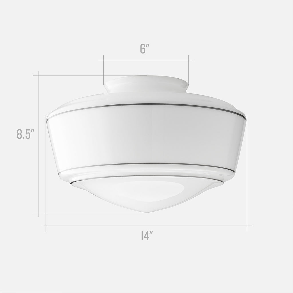 Traditional Schoolhouse Shade - Black Stripe