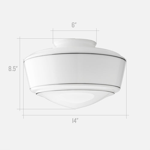 Traditional Schoolhouse Shade - Black Stripe