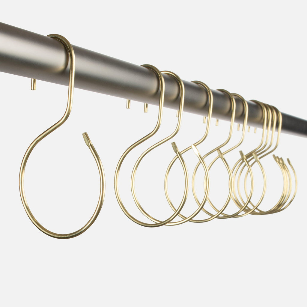 Utility Shower Curtain Hooks::brass::main