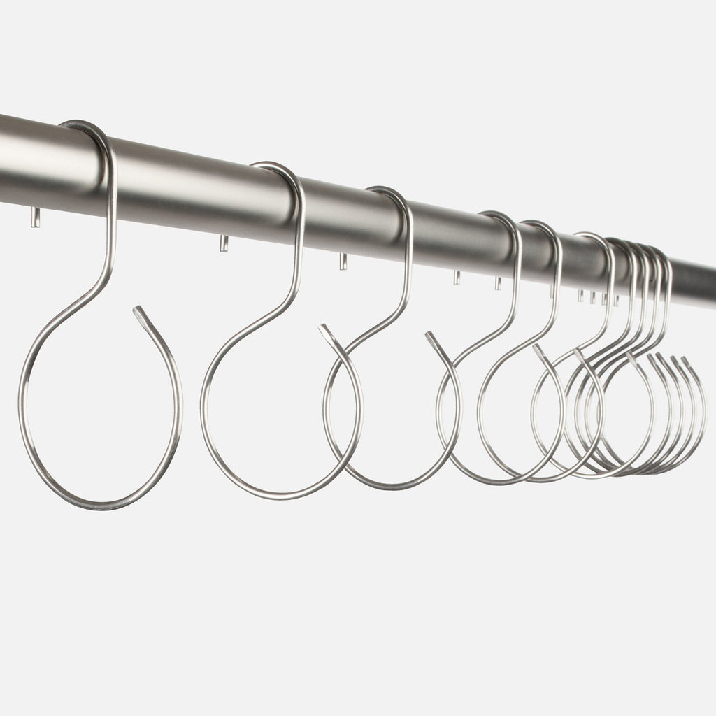 Utility Shower Curtain Hooks::stainless steel::main