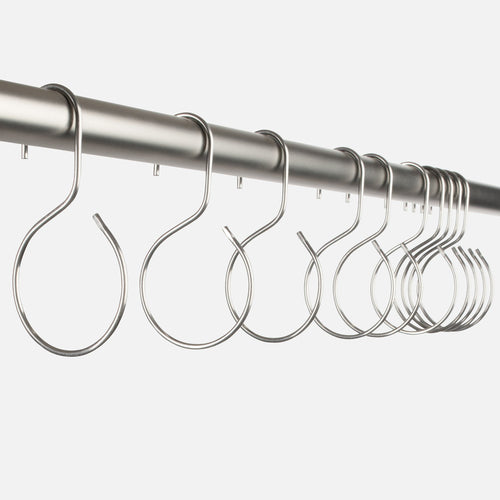 Utility Shower Curtain Hooks::stainless steel::main