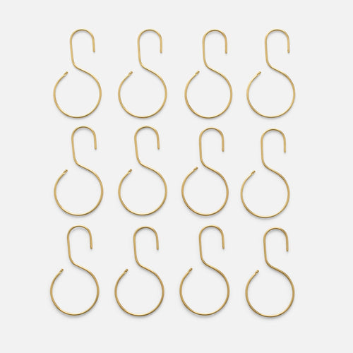 Utility Shower Curtain Hooks, Set of 12