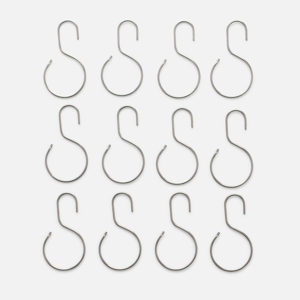 Utility Shower Curtain Hooks, Set of 12