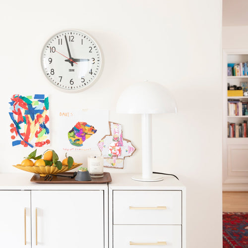 1960s IBM Standard Issue Clock::Satin White::Hover