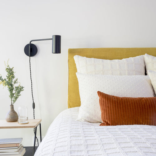 Popcorn Grid Euro Pillow Sham::Natural::Hover