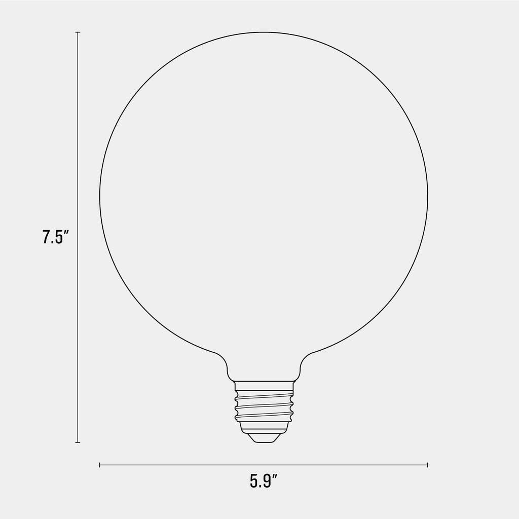 G47 Matte Porcelain - Dim to Warm LED Bulb:hover
