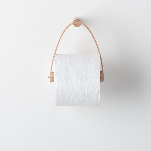 Oak + Leather Tissue Holder:Main