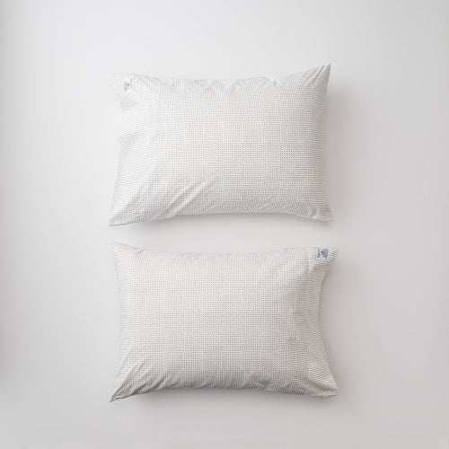Gray Dot Percale Pillow Case, Set of 2