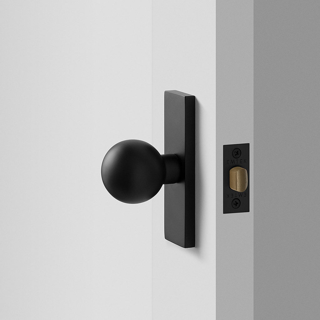 Rome Small Door Set with Globe Knob - Flat Black:hover