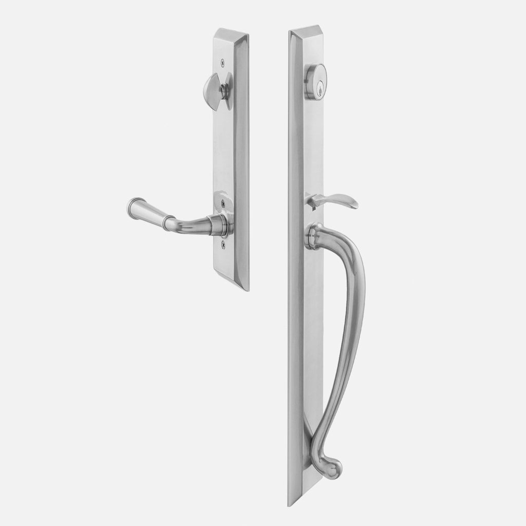 Freeport Entrance Handleset with Abbott Lever - Satin Nickel