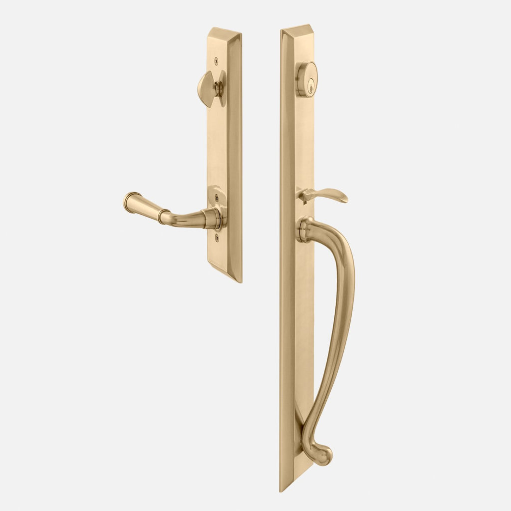 Freeport Entrance Handleset with Abbott Lever - Antique Brass