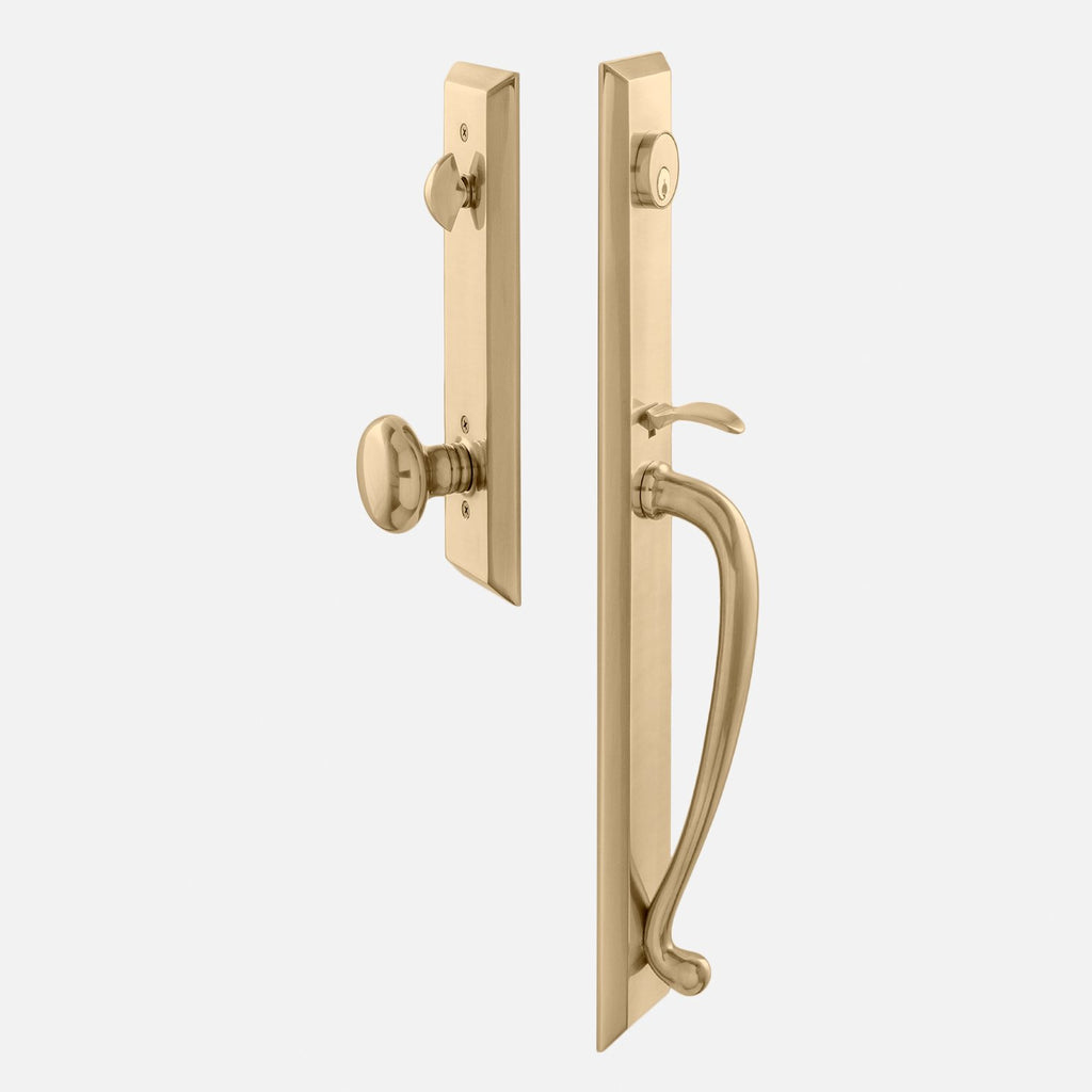 Freeport Entrance Handleset with Portsmouth Knob - Antique Brass