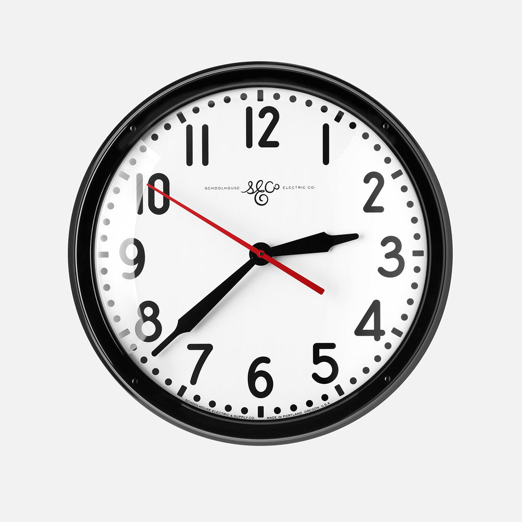 Schoolhouse Electric Clock::Gloss Black::Main