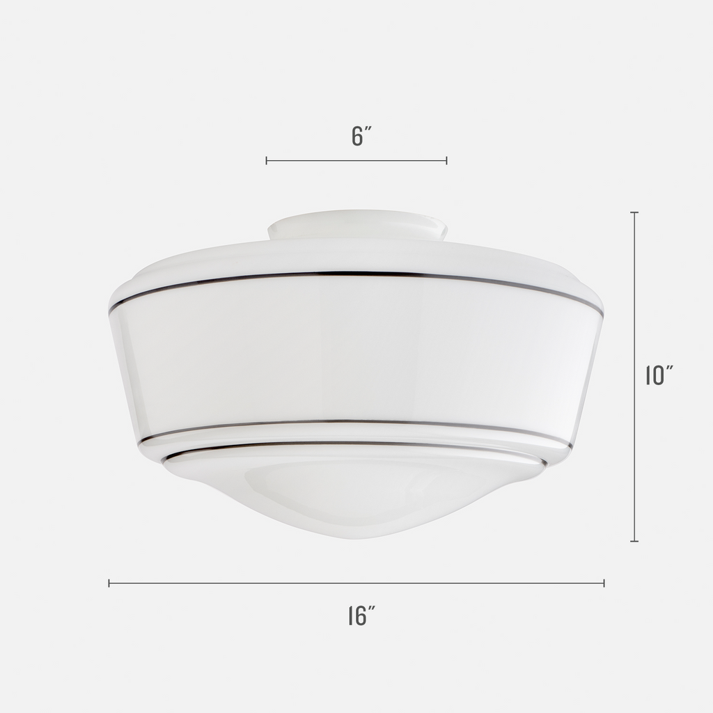 Traditional Schoolhouse Shade - Black Stripe