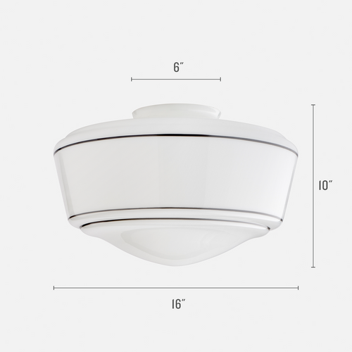 Traditional Schoolhouse Shade - Black Stripe