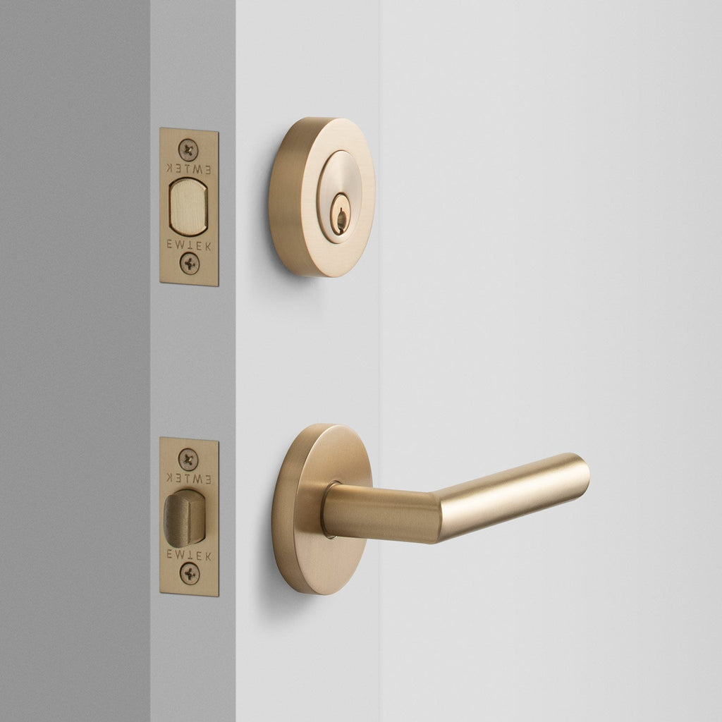 York Doorset with Otto Lever + Deadbolt - Satin Brass:hover