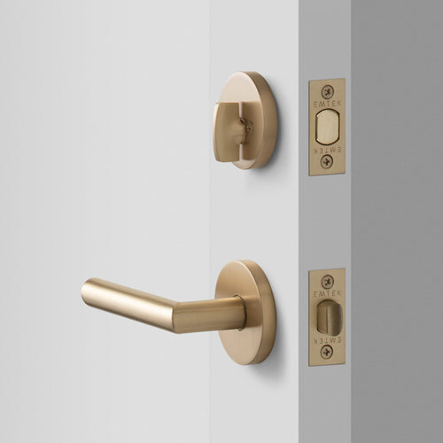 York Doorset with Otto Lever + Deadbolt - Satin Brass