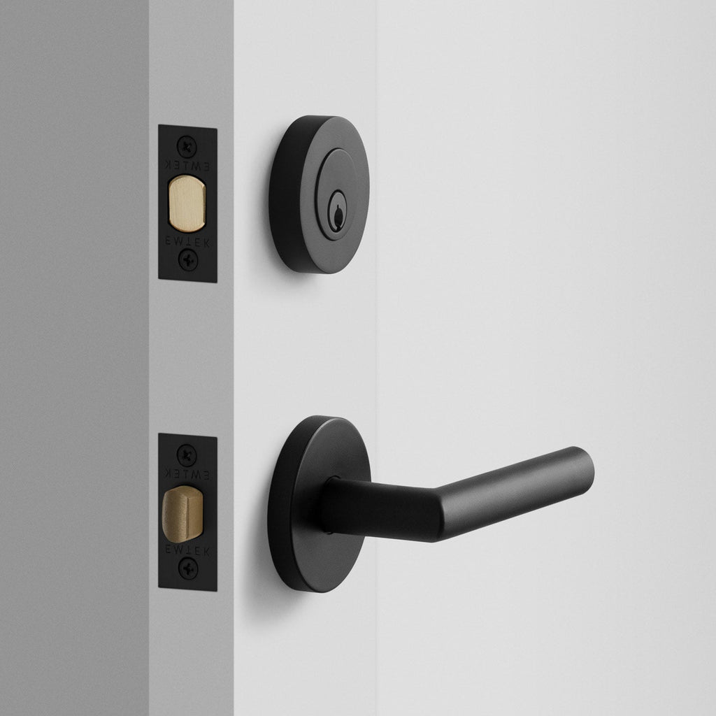 York Doorset with Otto Lever + Deadbolt - Flat Black:hover