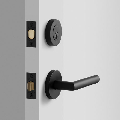 York Doorset with Otto Lever + Deadbolt - Flat Black:hover