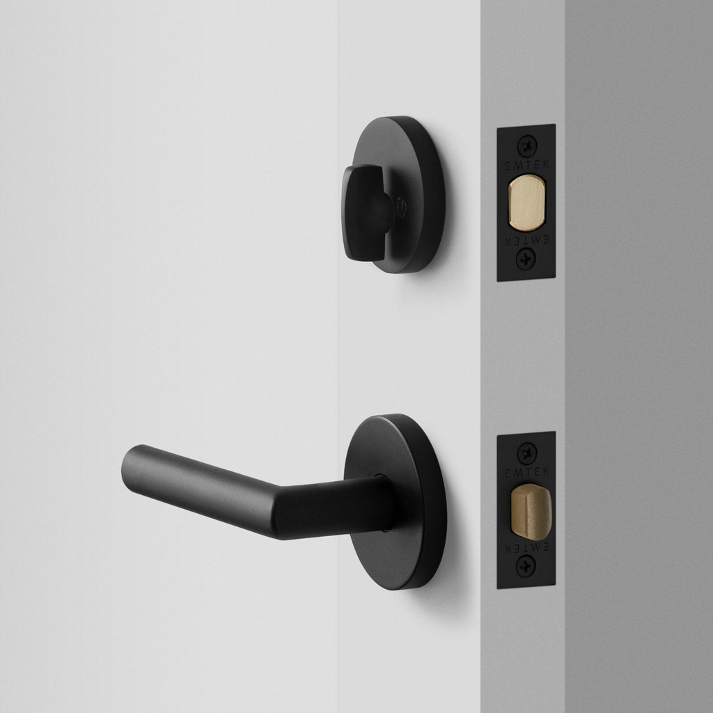 York Doorset with Otto Lever + Deadbolt - Flat Black